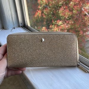 Kate spade gold glitter wallet